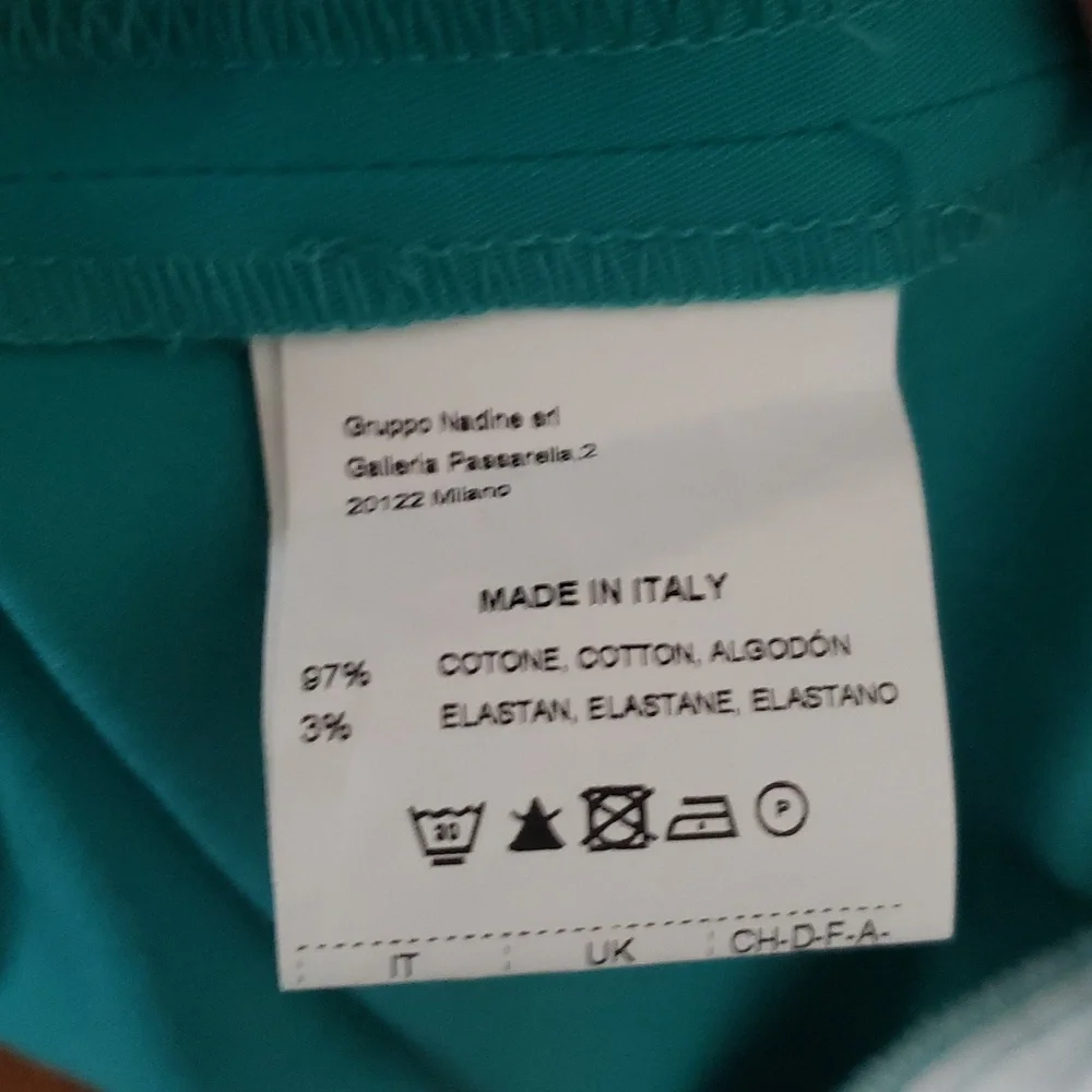 Nadine Milano Teal & White Shift Dress Size 12 - Picture 9 of 11